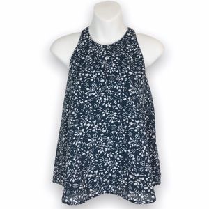NWT Ann Taylor LOFT Teal & White Floral Top‎ XXSP